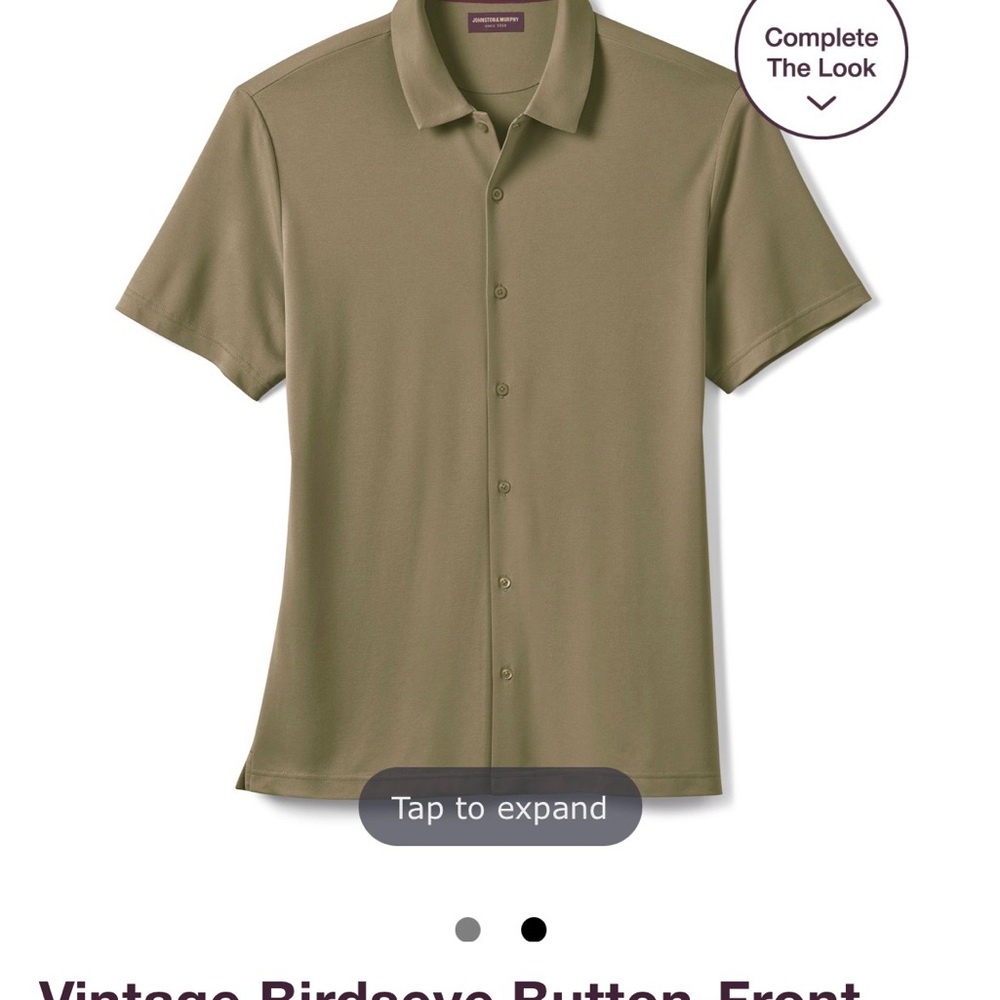 Johnston & Murphy Men's Khaki Button Down Shirt